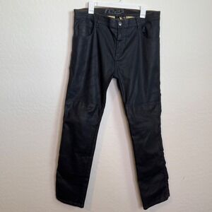 Reax 610 Men Black Coated Motorcycle Jeans Aramid Lined SAS 38x32